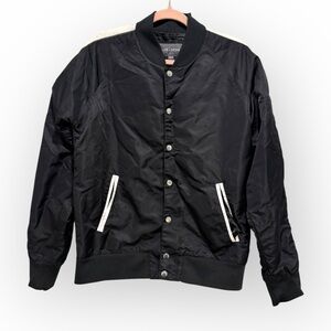 Slate & Stone Black Bomber Jacket - Mens Medium- Snap Front Lightweight